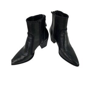 Alexandre Birman Benta Pieced Bootie Black Leather Ankle Sz 6.5/7 US 37 EU $750